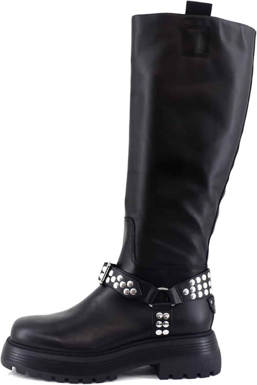 New Circus NY  Sam Edelman Hayes Metal-Trim Lug-Sole Moto Boots 8.5